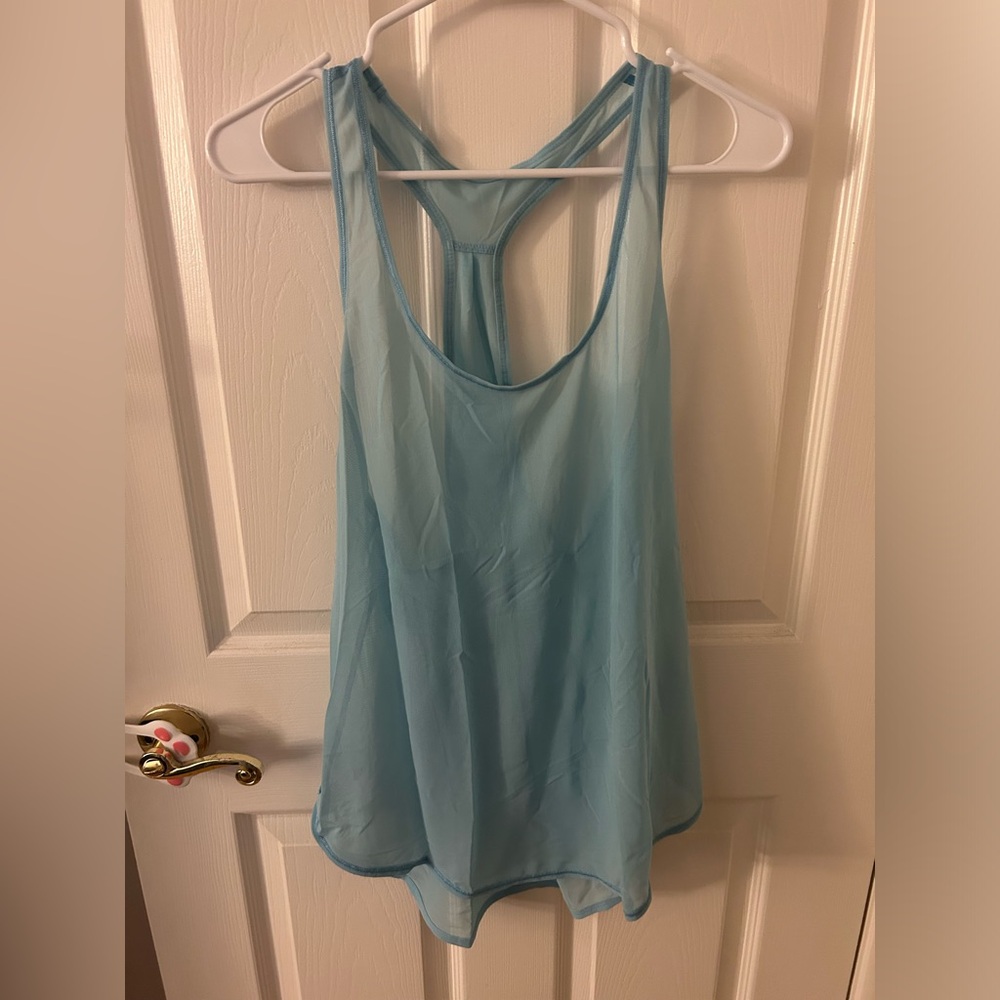 Light blue mesh lululemon tank top